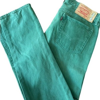 Levis 501 Jeans Denim Mens 36 x 33 Green