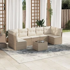 Garden Sofa Set Beige PE Rattan Compact to Large Modular Set