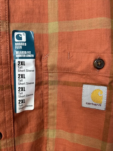 Camisa Carhartt Para Hombre Resistente Flex Calce Relajado Ligera Manga Corta 2XLT NUEVA CON ETIQUETAS - Imagen 3 de 9