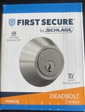 First Secure By Schlage Deadbolt PD60630 Silver