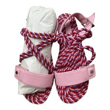 ASOS Pink Flamingo Rope Sandals Platform Espadrille Open Toe Women's UK Size 8