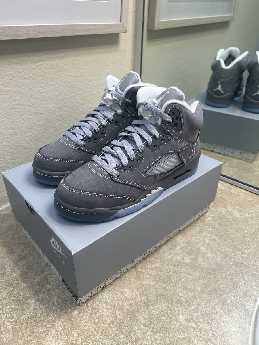 NIKE Air Jordan 5 Retro 'Wolf Grey' Sneakers Size 5.5Y/W7 | eBay
