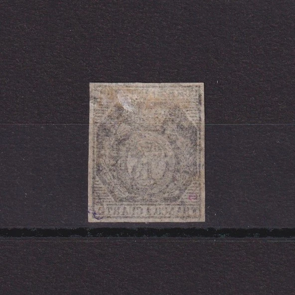 ESPANHA 1853, Sc# 17, CV $3000, Braços de Madrid, Papel Fino, Perfeito estado - Imagem 2 de 2