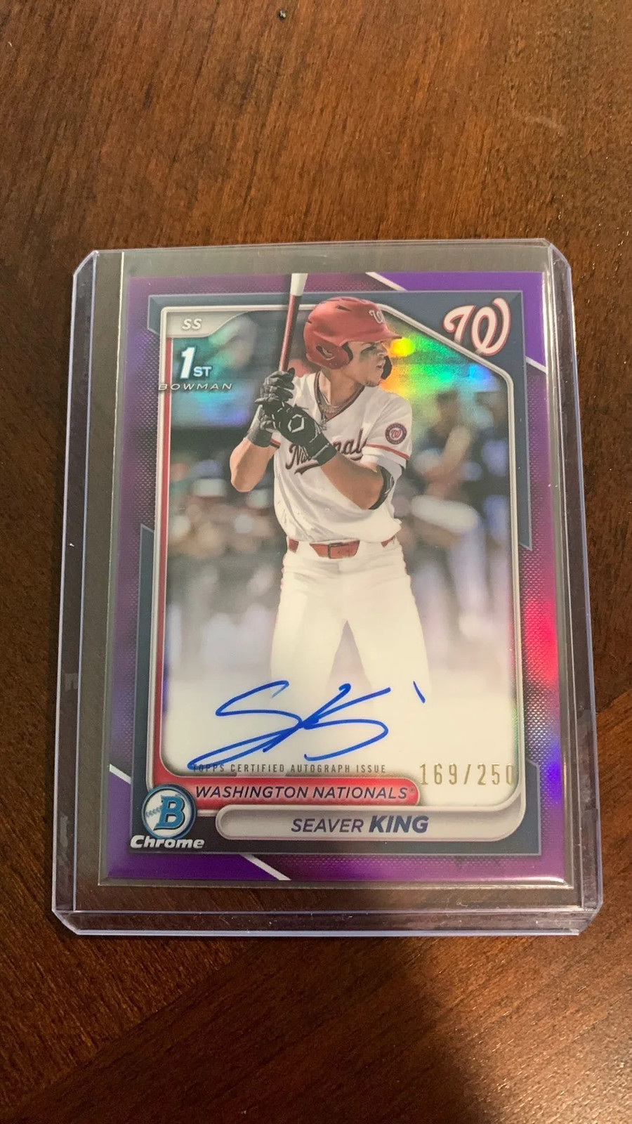 2024 Bowman Draft Chrome 1st Seaver King Auto Purple /250 Nationals