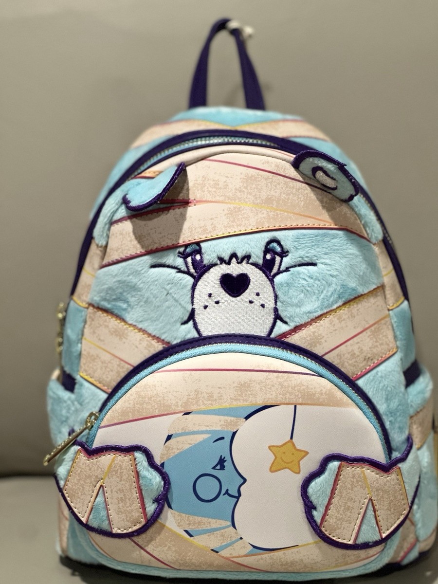 Loungefly Care Bears Disney Pastel Blue Purple Beige Mini  display picture 3