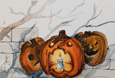 art 268 original painting 18x26 cm paper watercolor  colored pencil ticvah