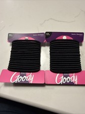 Lot Of 2 Goody Ouchless Elastics Hair Ties 4mm Black 17ct Each New