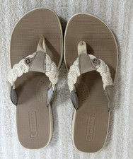 Sperry Ladies Footwear Women's Parrotfish Flip-Flop, Off White, 9.5 New With Box