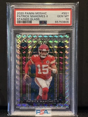 Patrick Mahomes II 2020 Stained Glass Mosaic Prizm Case Hit PSA 10 GEM MINT