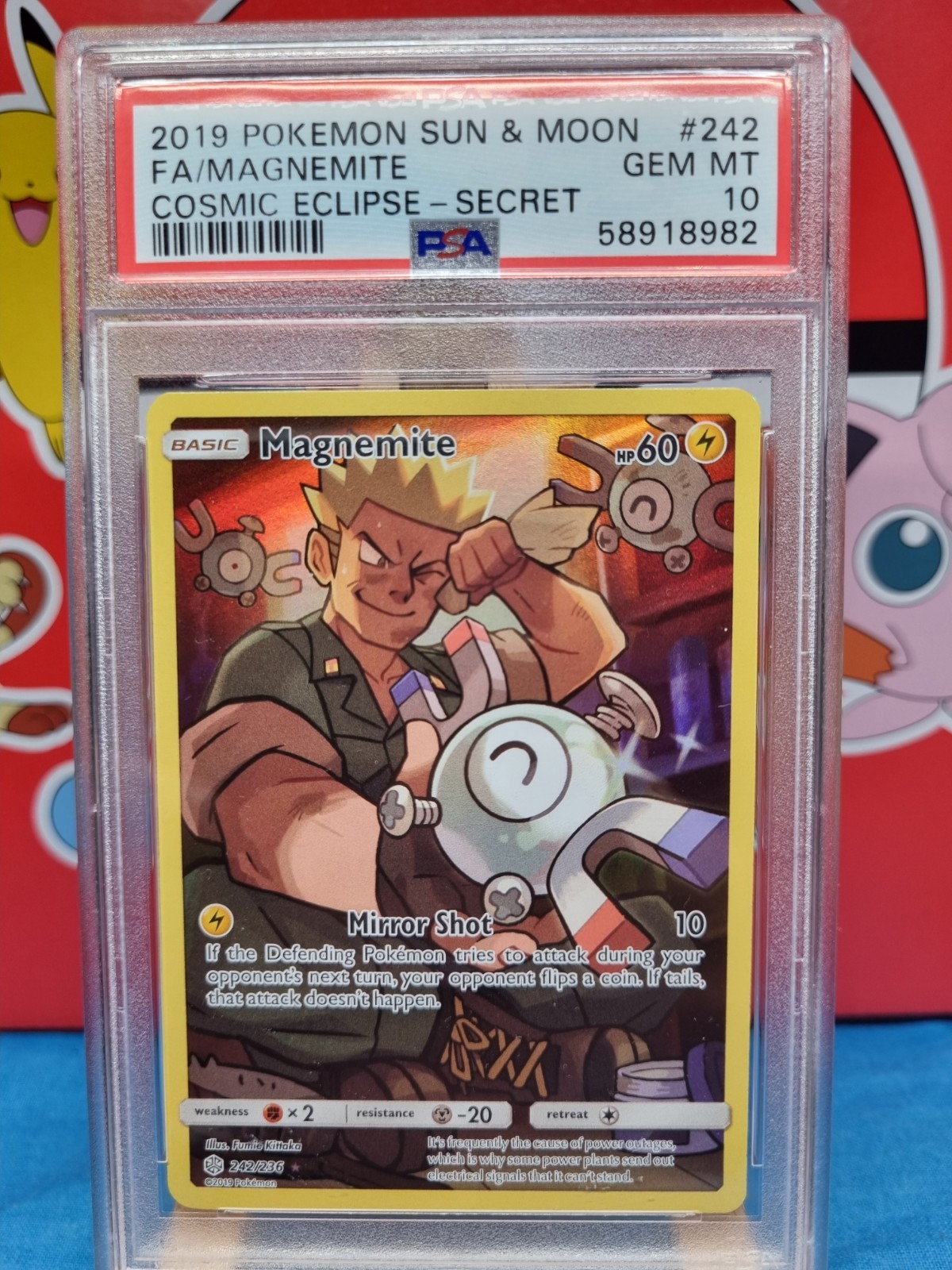 Pokemon: Cosmic Eclipse Secret Rare: Magnemite 242/236: PSA 10