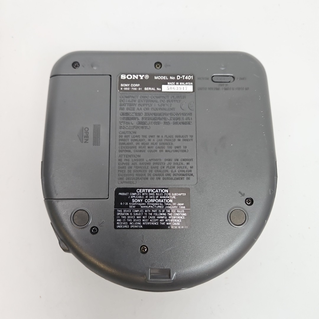 Sony Discman D-T401 Compact CD AM FM Player Mega Bass ESP Tested