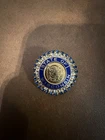 Vintage Wisconsin Shield Brooch Pin Blue Rhinestones Costume Jewelry