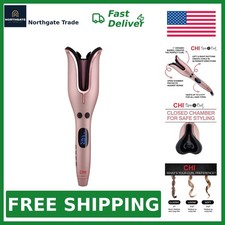 Chi spin n curl rotating curling iron, rose gold 1 inch, auto shut-off