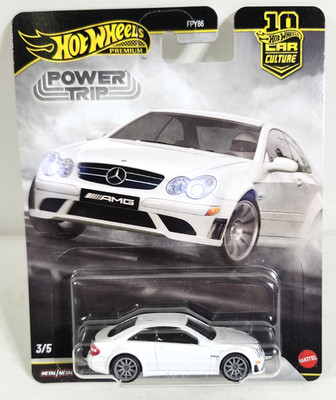 Hot Wheels Power Trip 2008 Mercedes-Benz CLK 63 AMG White Premium Car 1/64 Toy