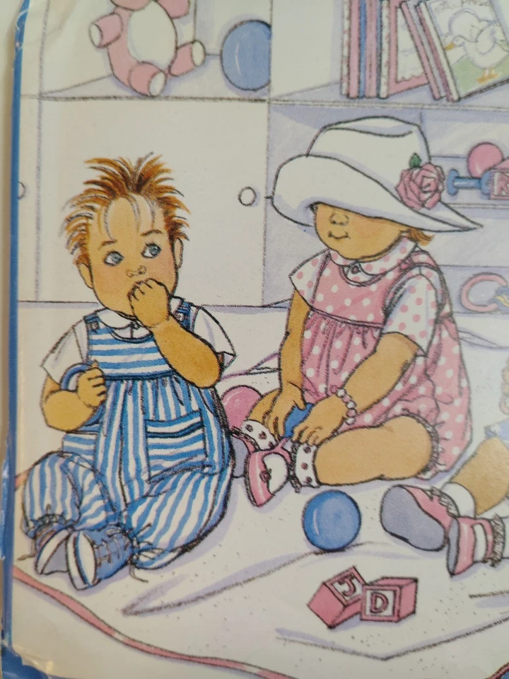 Butterick 4337 Jumper Panties Jumpsuit Top Sewing Pattern Girl NB S M Busybodies - Image 3 of 4