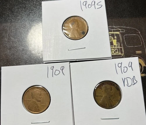 1909 -1909s And 1909 VDB wheat penny VF Pennie Lot