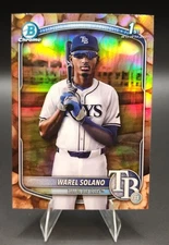 2025 Bowman Chrome 1st WAREL SOLANO Snack Pack Peanuts 🥜 SSP #BCP-225 TB RAYS