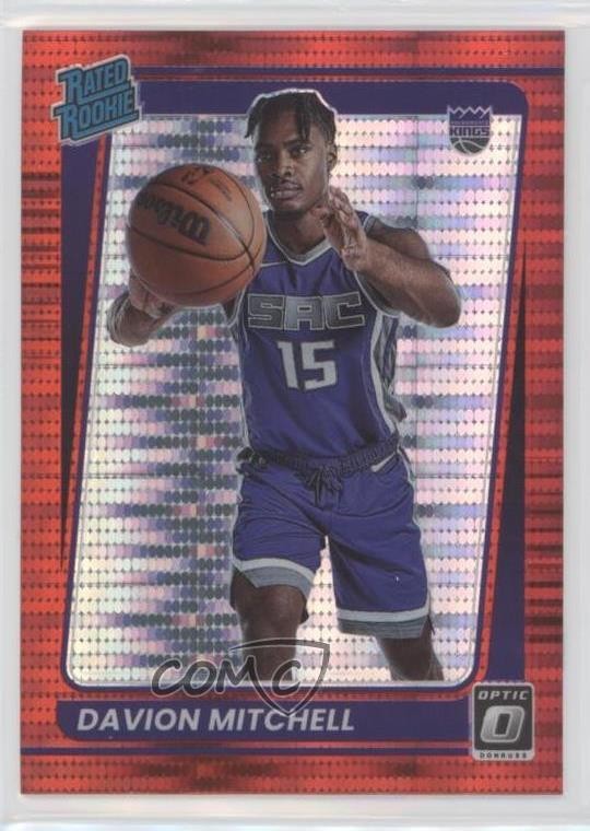 2021 Panini Donruss Optic Rated Rookie Red Pulsar Prizm Davion Mitchell #155 0c2