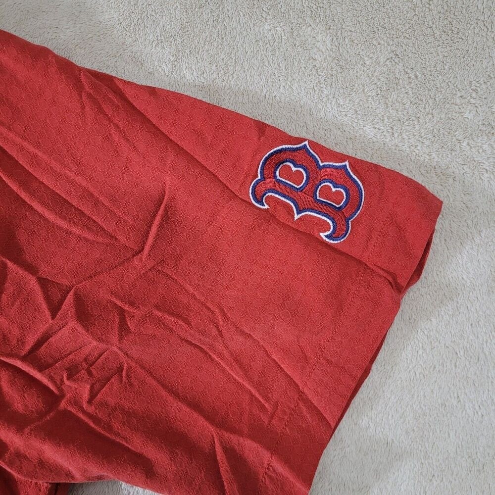 Tommy Bahama Silk Camp Shirt Boston Red Sox MLB Baseball Embroidered Men's M