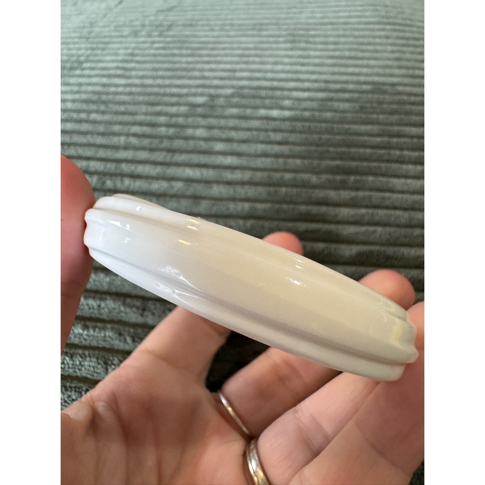 White Bangle Bracelet Statement Chunky Smooth Scu… - image 7