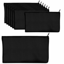 8 Pack Canvas Pencil Pouch, DIY Craft Zipper Bags Blank Makeup Bags Multifunc...