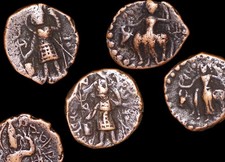 Set of 3 Ancient Indian Coins from the Kushan Empire - Vasudeva I Tetradrachms