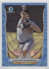 2014 Bowman Draft Top Prospects Chrome Blue Wave Refractor Clayton Blackburn