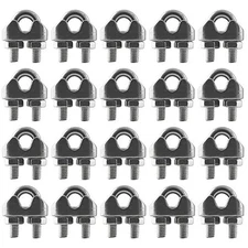 20PCS 1/8"inch Wire Rope Clamp Stainless Steel M3 Wire Cable Clamps