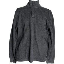 Van Heusen Sweatshirt Mens XL Gray 1/4 Zip Mock Neck Long Sleeve Cotton Blend