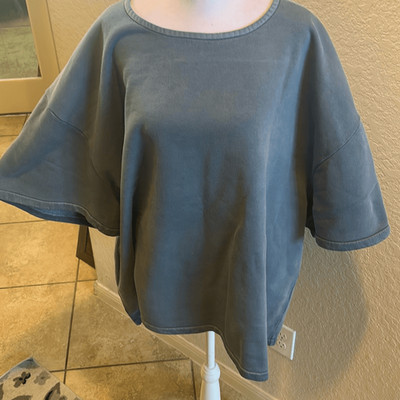 YZY Gap Collab Sweatshirt Tee Blue Oversized Men's Size XL Yeezy Streetwear New
