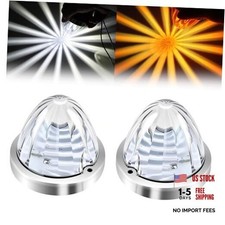 2Pcs Dual Color Amber/White Watermelon Lights Amber Amber Light/White Light
