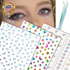 Self Adhesive Face Gems Stickers, Hair Gems Face Jewels Eye Jewels Rhinestones F
