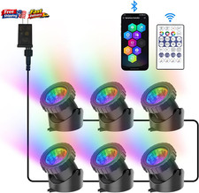 RGB Underwater Pond Lights, Super Bright 18 LED Submersible Fountain Lights Colo