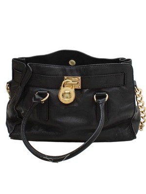Michael Kors Damen Tasche Schwarz 100% Leder Schultertasche