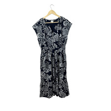 J Crew 8 Midi Dress Navy Blue Pineapple Summer Special Occasion Cotton Womens
