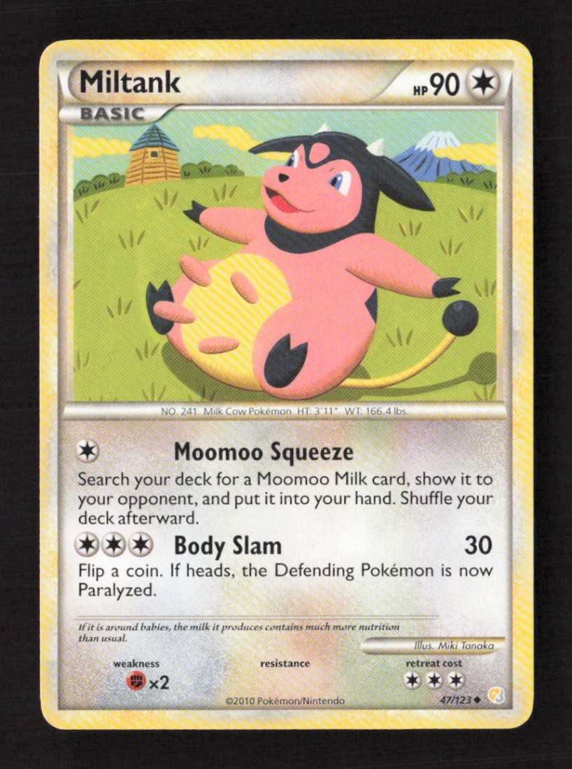 Miltank Uncommon Normal HeartGold SoulSilver 47/123 LP Pokémon TCG