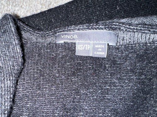 Vince Women's Sweater Wool Cashmere Striped Pullover Boat Neck Gray Size XSmall - Foto 5 di 6