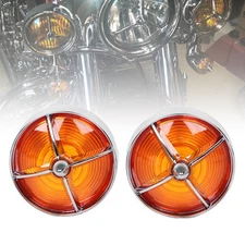 3 1/4'' Amber Turn Signal Light Lens Cover For Harley Heritage Softail Fat Boy