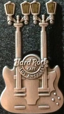 Hard Rock Cafe LOS ANGELES 2012 LAMPPOSTS DN Guitar Pewter PIN Lights HRC #66799