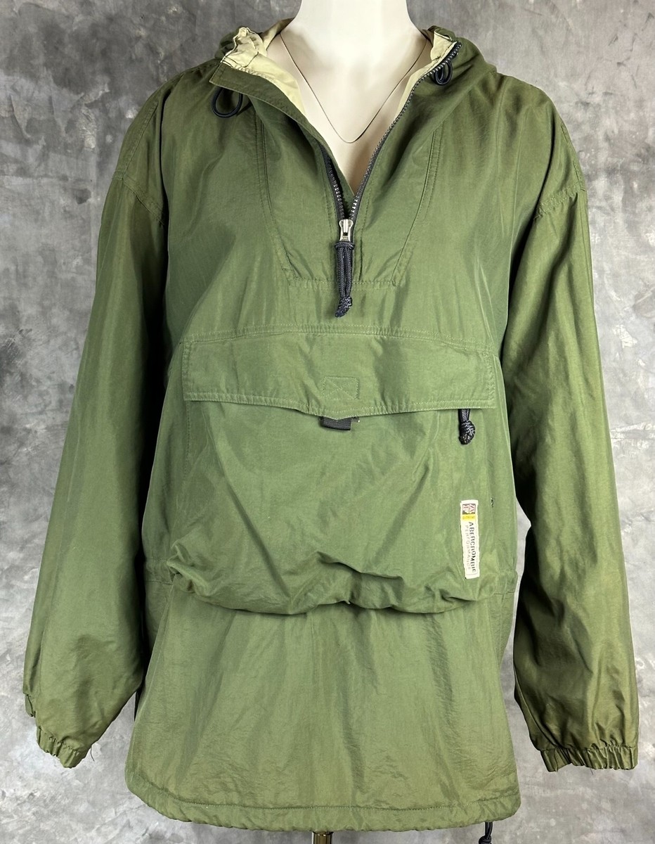 廃盤新品未使用Abercrombie & Fitch GREEN Abercrombie & Fitch Army Green Hooded 1/4 Zip Pullover sz M (14119