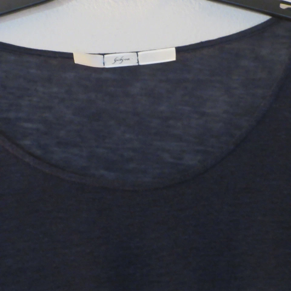 Top túnica Gibson para mujer manga larga de lino cuello redondo azul talla XL B26 Foto 2 de 4