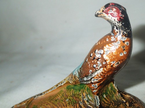 ANTIQUE USA HUBLEY TOY CO. CAST IRON PHEASANT BIRD DESK ART STATUE PAPERWEIGHT A - Picture 8 of 12