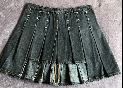 D&G Dolce & Gabbana 28/42 Rare vtg, Authentic, pleated denim Grey Woman’s Skirt - Picture 10 of 10
