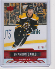 2017 2017-18 UPPER DECK OVERTIME BRANDON CARLO RED 31/99 67 BOSTON BRUINS