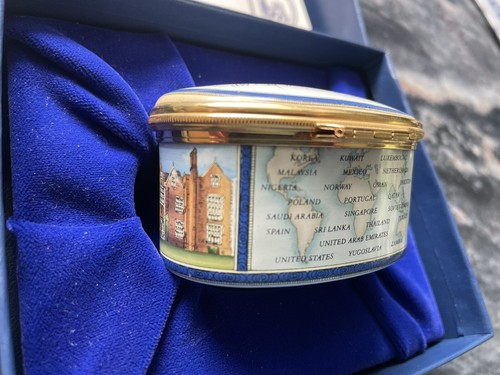 Halcyon Days Enamel Trinket Box ORIGINAL Margaret Thatcher 10-Year Anniversary - Picture 11 of 14