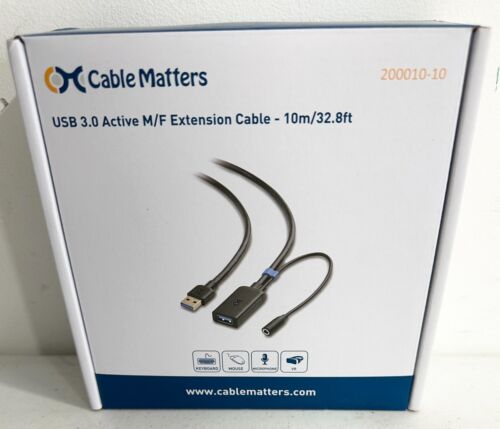 NEW Cable Matters USB 3.0 Active M/F Extension Cable 32.8 ft/10m 200010-10