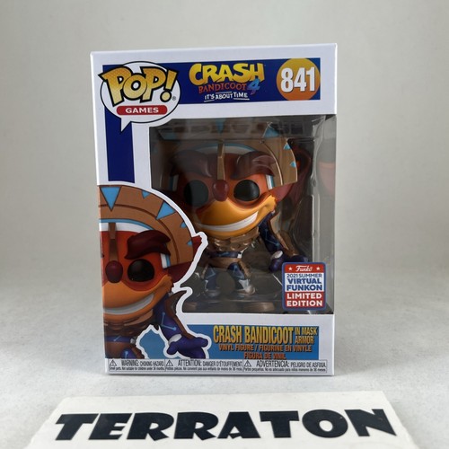 CRASH BANDICOOT IN MASK ARMOR Funko pop 841 SDCC 2021 Rare