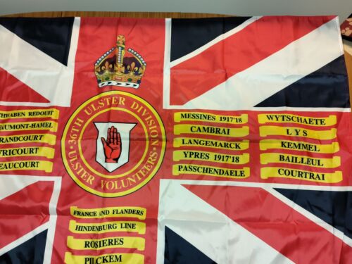 36th Ulster Division Crest, Kings colours Flag 3X5FT - Picture 6 of 8