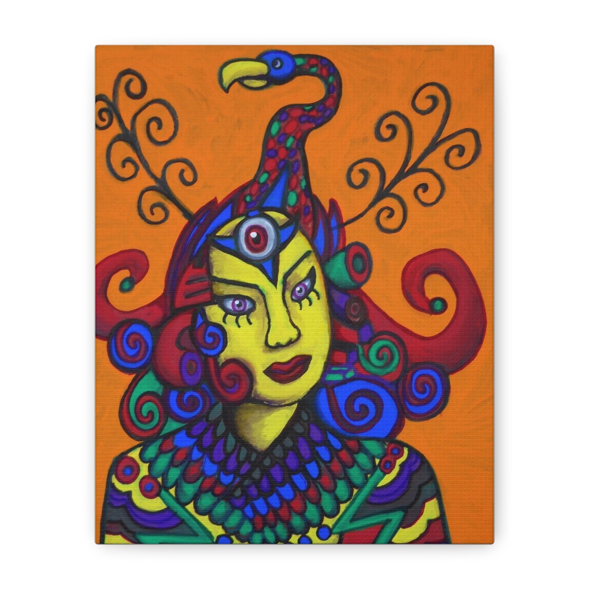 アート・デザイン・音楽 Dirty Graphics & Strange Characters Canvas Print, surreal geisha colorful dreamcore weirdcore