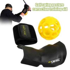 1 Set Golf Swing Aid with Wrist Rest Wristband Hollow Ball Golf Swing Angle Trai